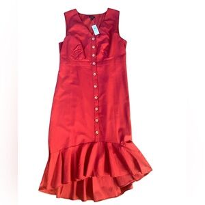 Ann Taylor Hi-Low Peplum Midi Dress